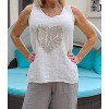 Women's Sequin Heart "Believe" Tank Top - Look Mode USA - 2 of 4