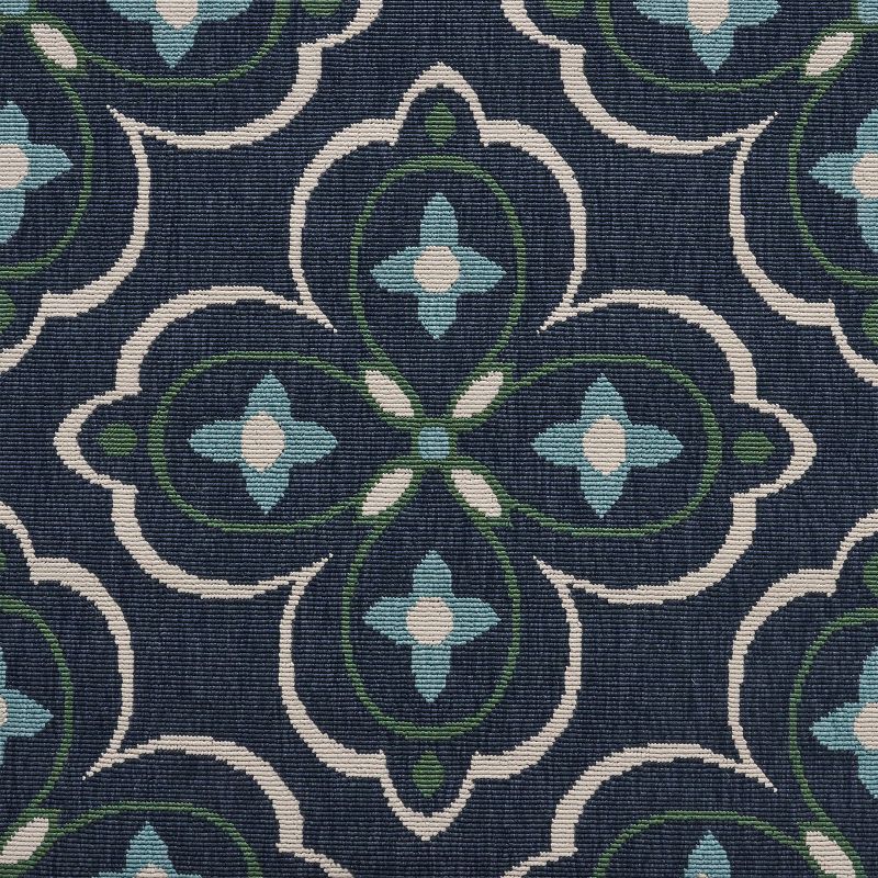 7'10" x 10' Camelia Medallion Outdoor Rug Blue/Green - Christopher Knight Home, 6 of 7