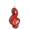 Northlight 4.25" Red Treble Clef Glass Christmas Ornament - 3 of 4