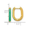 Chisel Stainless Steel Polished Yellow IP-plated with Blue Enamel 2.40mm Elongated Hinged Hoop Earrings - 4 of 4