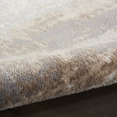 Modern Abstract Gray Synthetic 9' x 12' Easy-Care Area Rug