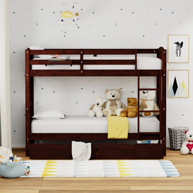 Glenwillow Home Arca Solid Wood Twin Over Twin Bunk Bed, 2 of 11