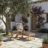 Gymax Patio Lounge Chair Table Set Outdoor Acacia Wood Lounge Chair w/ Wicker Side Table Folding Chaise Lounge w/ Retractable Ottoman - 3 of 4