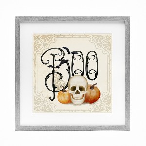 Stupell Industries Something Wicked Boo Framed Print Under Glass, Gray, 16" x 16" - 1 of 4