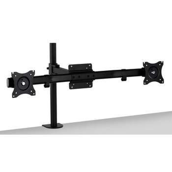 Mount-It! Dual Monitor Mount Adapter | Single to Double Horizontal Arm Monitor Converter Adapter Bracket | Fits Two 19 21.5 24 27 in. Computer Screens