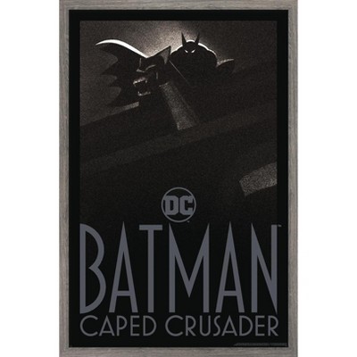 Trends International DC Batman: Caped Crusader - Shadows Framed Wall Poster Prints Barnwood Framed Version 14.725" x 22.375"