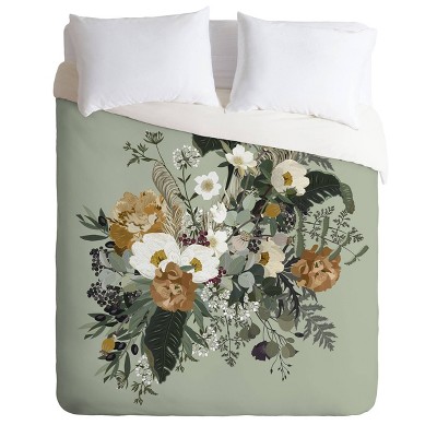 King Iveta Abolina Paloma Midday Comforter Set Green - Deny Designs