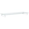 vidaXL Monitor Stand White 39.4 in.x13.8 in.x3.1 in. Tempered Glass and Metal - 2 of 4