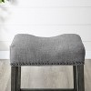 NicBex Dining Chairs Set of 2 Upholstered Chair Backless Saddle Seat Counter Stools, Fabric Accent for Kitchen, Bedroom, Tan - 2 of 4