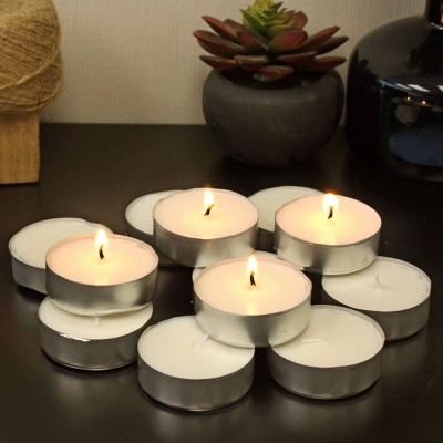 White Palm Wax Unscented Tealight Candles, 20 Pack