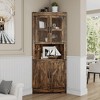 Farmhouse Corner Cabinet with Lights, Tall Corner Storage Cabinet with Glass Door & Adjustable Shelves, for Living Room, Kitchen, Bathroom - 4 of 4