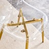 Kumasinova Modern Transparent Design Dining Chair Set of 4, Ergonomic Armless Chair with Metal Bracket, Minimalist Plastic Chair, Kitchen Chair - 4 of 4