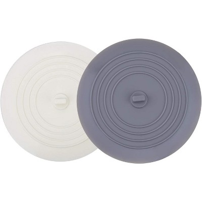 Tub Stopper 2 Pack, 6 inches Large Silicone Drain Plug Hair Stopper Flat Suction Cover