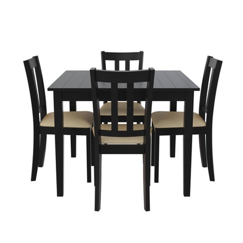 5pc Amber Traditional Height Dining Set Black beige Dorel Living