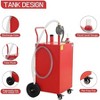 Two Way Rotary Hand Oil Pump Portable Fuel Transfer Tank with Wheels, Large Capacity for Car, Boat, Lawn Mower, Agricultural - 2 of 4