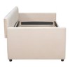 Sapphtopaz Daybed with Velvet Fabric Upholstered Bed Frame with Striped Arm and Slat Support for Apartment, Bedroom - 3 of 4