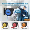 VEVOR Retractable Extension Cord Reel, 80 FT, Heavy Duty 12AWG/3C SJTOW Retractable Power Cord with Lighted Triple Tap Outlet, Black - 3 of 4