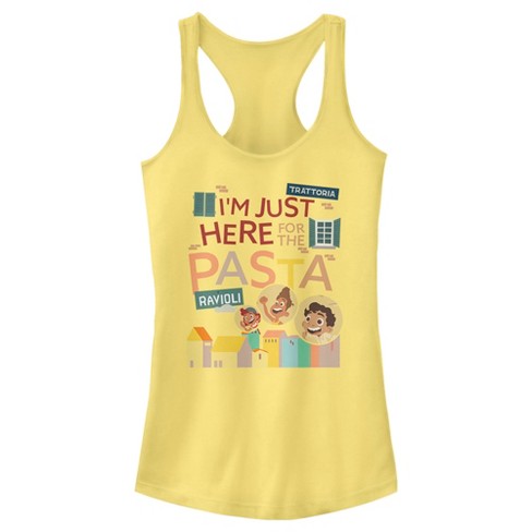 Juniors Womens Luca I'm Just Here for the Pasta Racerback Tank Top - image 1 of 4