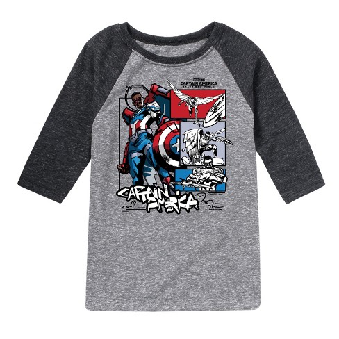 Boys' - Marvel - Ink Grid -Toddler And Youth Kids Raglan - image 1 of 4