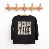 Deck the Halls Block Distressed - Youth Long Sleeve Graphic T-Shirt - 2 of 4