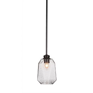 Toltec Lighting Rocklin 1 - Light Pendant in  Matte Black with 6.25" Smoke Shade - 1 of 1