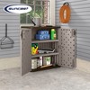 Suncast 9 Cu Ft Base Storage Cabinet with Shelves, Platinum Metallic/Slate - 4 of 4