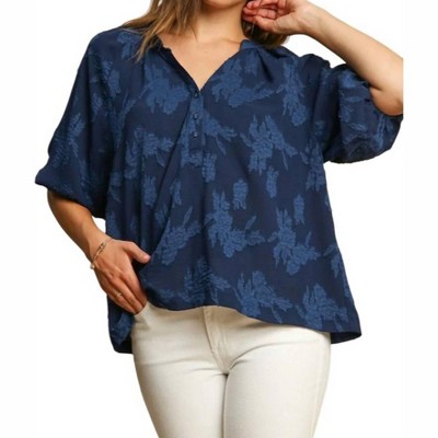 Women's Floral Burnout Top - Plus - umgee