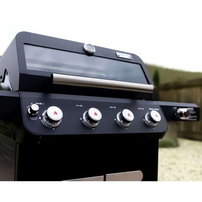Mesa Black Stainless Steel 4-Burner Propane Gas Grill with Side Burner