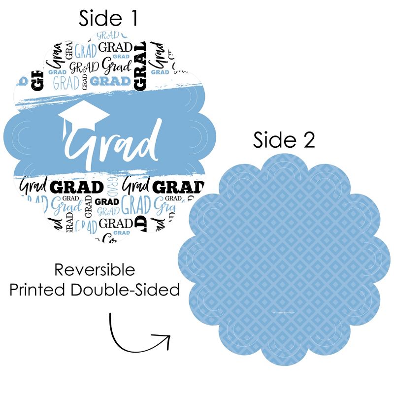 Big Dot of Happiness Light Blue Grad Best is Yet to Come Light Blue Graduation Party Round Table Decorations Paper Chargers Place Setting For 12, 3 of 9