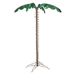 FONTOI 5ft Coconut Tree Decorative Garden Tree Tropical Palm Style Outdoor Decor for Patio Backyard Poolside Party Home, Green, 26.57"*10.24"*5.51" - 1 of 4
