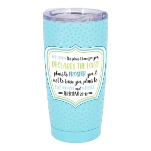Elanze Designs For I Know The Plans Hope Future Polka Dots Wrap-Around Design 20 Ounce Stainless Steel On-The-Go Coffee Mug, Thermal Travel Tumbler - 1 of 4