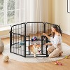Yaheetech 8 Panels Dog Playpen Panels Metal Pet Playpen, Black - 2 of 4