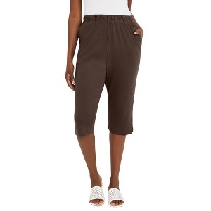 Jessica London Women's Plus Size Soft Ease Capri - 1 of 4