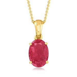 Ross-Simons 5.50 Carat Ruby Pendant Necklace in 18kt Gold Over Sterling Size 18 - 1 of 4