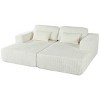 Double Sofa Bed with Fabric and Pocket Spring Support,Convertible Polyester Lounger with Split Design for Living Room Guest Space-Cuddlewood - 3 of 4