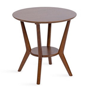 Kate and Laurel Nylah Round Side Table, 24x24x24, Walnut Brown - 1 of 4