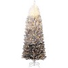Pencil Christmas Tree, Slim Artificial Xmas Tree with Snow Flocked Branches, Skinny Pink Gradient Christmas Decoration for Home & Office - 2 of 4