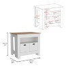 Gulches Arlet Kitchen Island with Two Door Cabinet and Shelf, 35.3"H x 40.5"W x 27.5"D, Versatile Storage Solution for Your Kitchen - 3 of 4