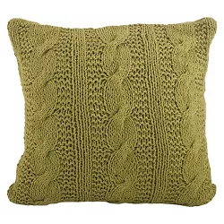 20"x20" Oversize Cable Knit Design Square Throw Pillow - Saro Lifestyle
