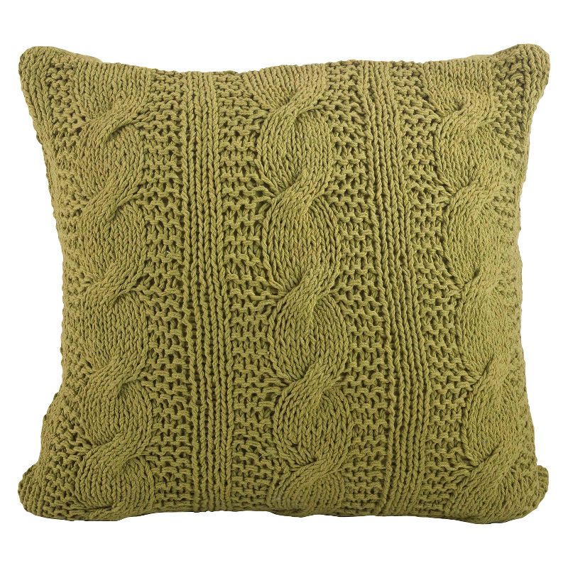 20"x20" Oversize Cable Knit Design Square Throw Pillow - Saro Lifestyle, 1 of 7