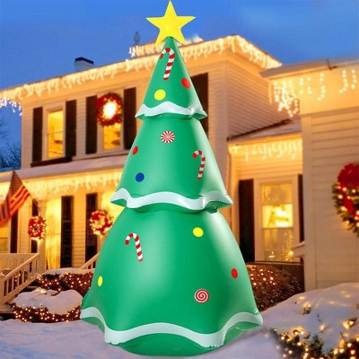 WOPET 7ft Inflatable Christmas Tree - Outdoor Christmas Decor with Bright LED Lights and 4 Lighting Modes, Yard or Party Decor