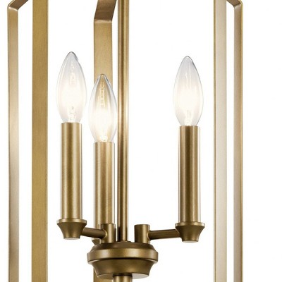 Morrigan Natural Brass 21" Traditional 3-Light Open Cage Pendant
