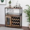 3-Tier Wine Bar Cabinet with Detachable Wine Rack and Storage Space - 3 of 4