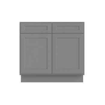 HOMLUX 36 in. W  x 21 in. D  x 34.5 in. H Bath Vanity Cabinet without Top in Shaker Grey