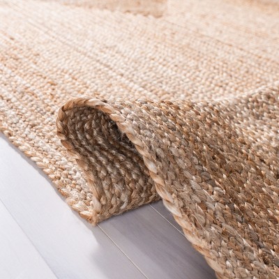 Natural Handmade Flat Woven Jute Area Rug, 5' x 8'