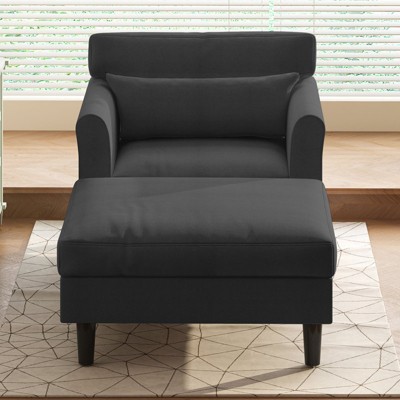 Mjkone 37'' Ice Velvet Chaise Lounge Sofa Couch