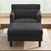 Mjkone 37'' Ice Velvet Chaise Lounge Sofa Couch - 3 of 4