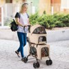 Tangkula Double Dog Stroller Foldable 3-in-1 4 Wheels with 2 Detachable Carriers Safety Belt Washable Cover Removable Pads for Small Medium Dogs - 2 of 4
