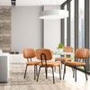JIONJOY Mid Century Modern Faux Leather Upholstery Dining Chair with Metal Legs Set of 2 - 2 of 4