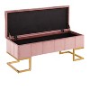 LumiSource Midas Bench Gold Steel/Pink Velvet - 2 of 4